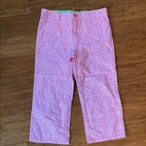 Lilly Pulitzer Pink Floral Capri - girls - size 8 - adjustable waist - like new
